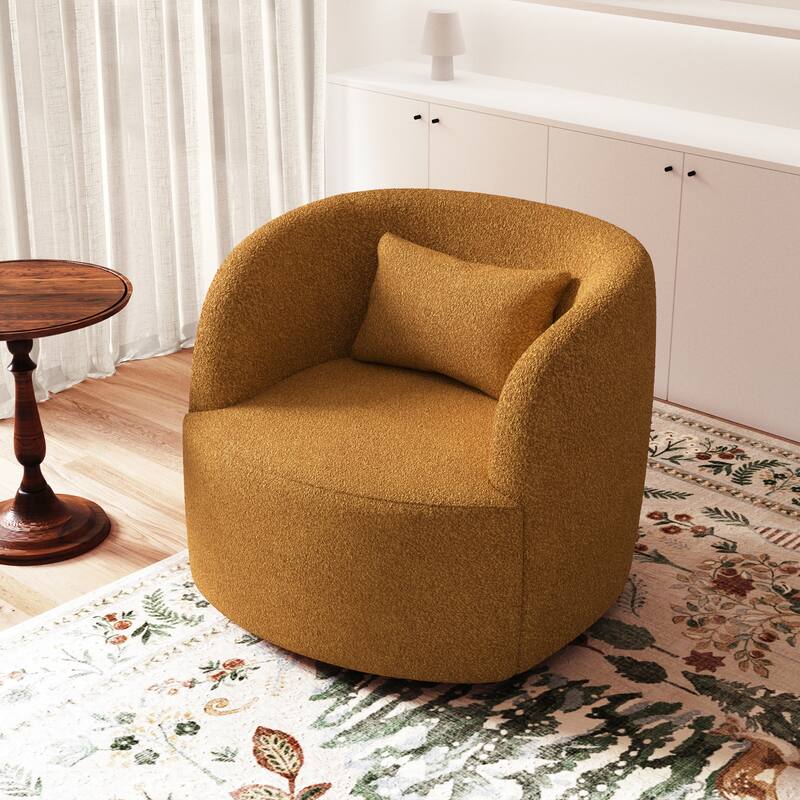 Modern 360-degree Rotation Teddy Barrel Chairs