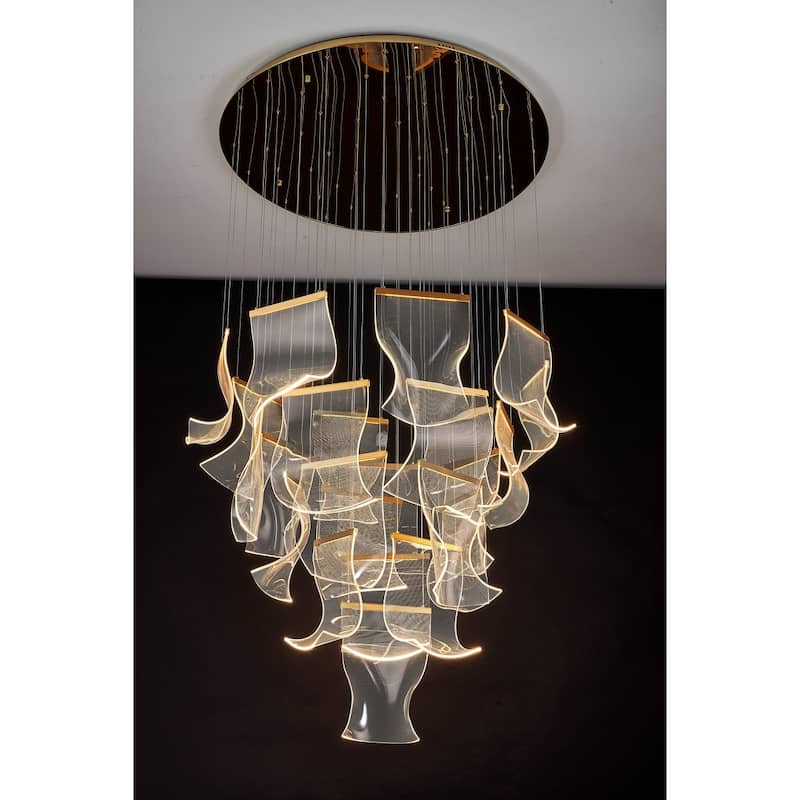 Luxury Acrylic Chandelier 40" Wide 24-lights LED Multi- Light Pendant