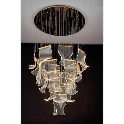 Luxury Acrylic Chandelier 40" Wide 24-lights LED Multi- Light Pendant