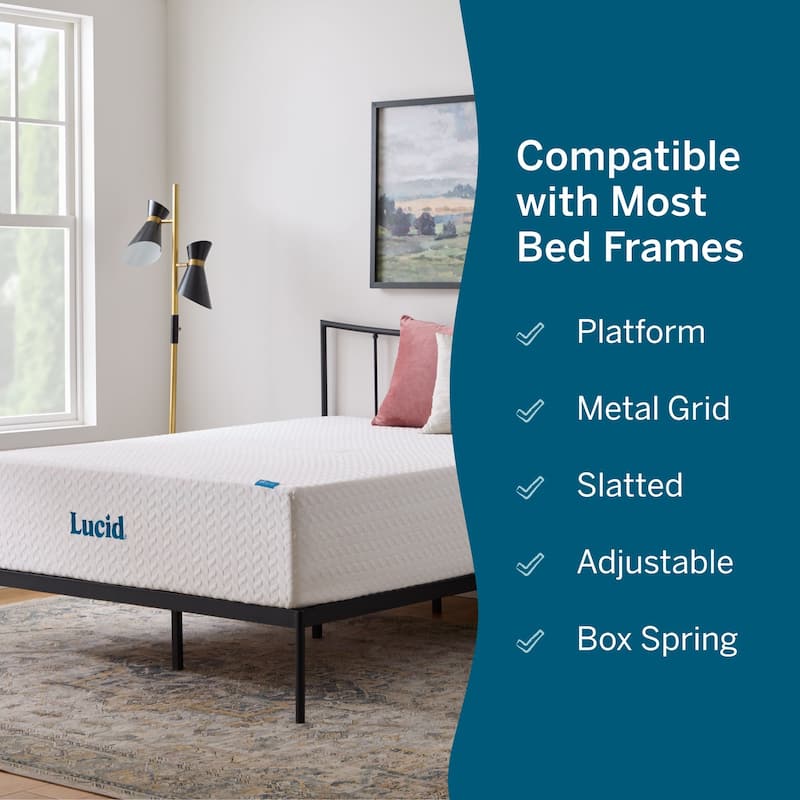 Lucid SureCool 14-inch Gel Memory Foam Mattress, Medium-Plush Feel