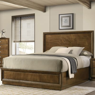 Furniture of America Igala Walnut Wood Oversized Panel Bed