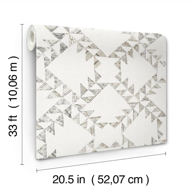 Scrap Quilt Grey Wallpaper