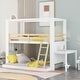 preview thumbnail 8 of 20, Solid Wood Twin Over Full Bunk Bed with Desk&Shelves,Green Natural