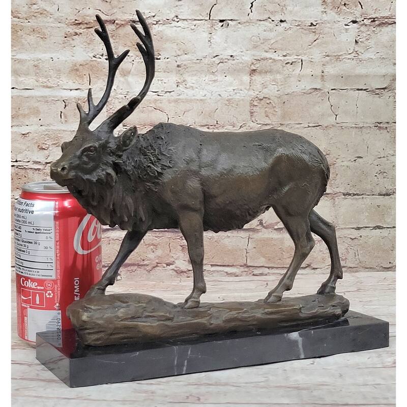 Signed Milo Male Deer Stag Buck Wildlife Bronze Sculpture Statue Figurine Art