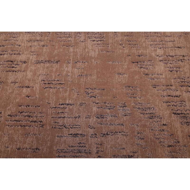 ECARPETGALLERY Hand Loomed Loreto Brown Wool Rug - 5'7 x 7'10