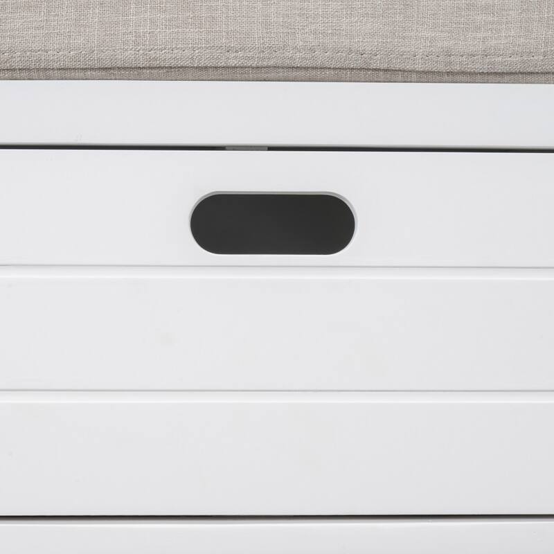 Storage Bench Entryway Bench with Removable Basket and 2 Drawers, with Removable Cushion for Living Room