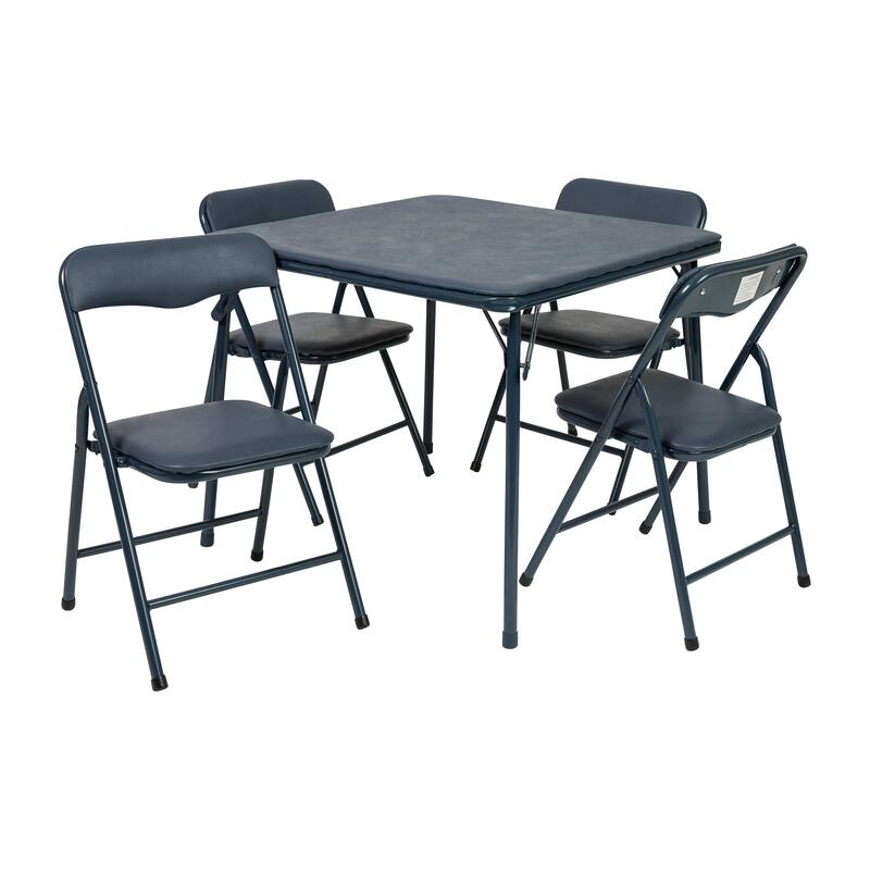 Kids 5-Piece Classroom Folding Table and Chairs Set - 2'0" x 1'8" x 2'0" Square