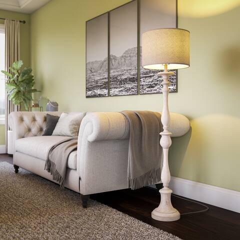 Luz Weathered White Floor Lamp