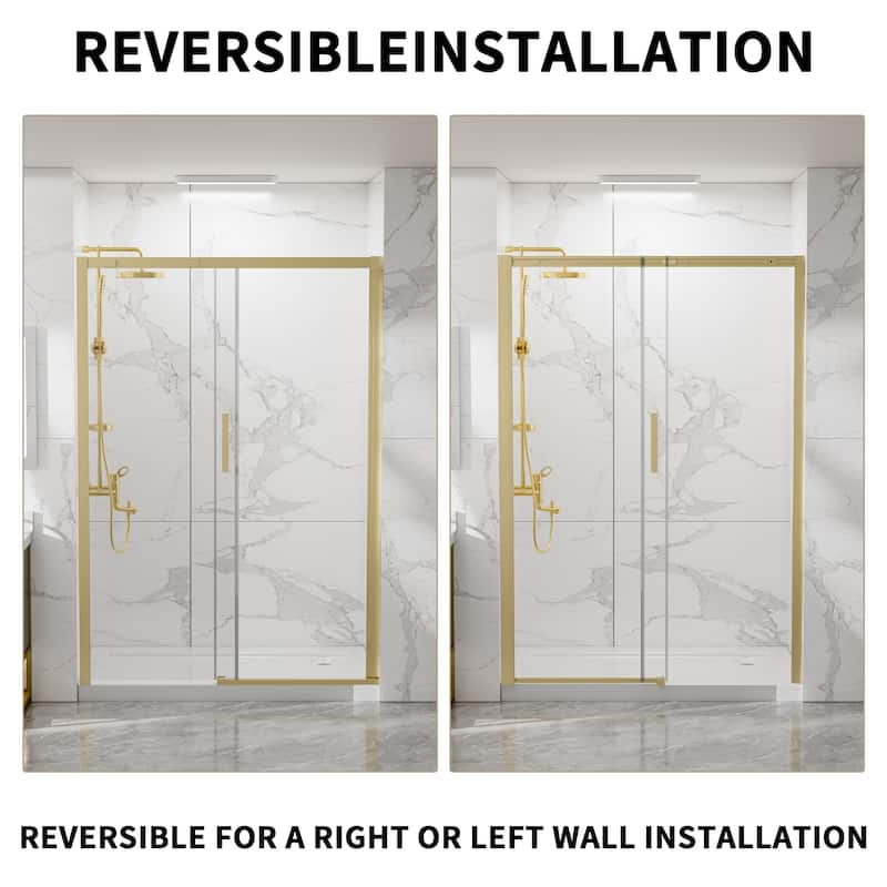 Modland 44-48" x 74'' Adjustable Sliding Shower Door, 5/16" SGCC Tempered Glass, Framed Enclosure with 304 Stainless Handle