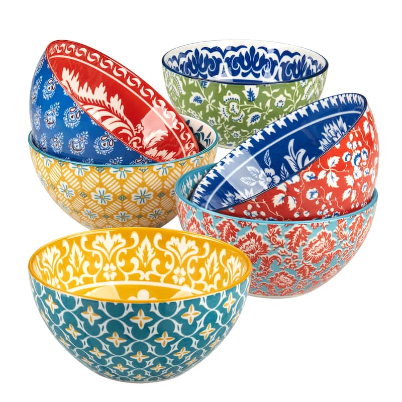 Certified International Panache Set of 6 All Purpose Bowl 6" 6 asst - 6" Diam x 3"