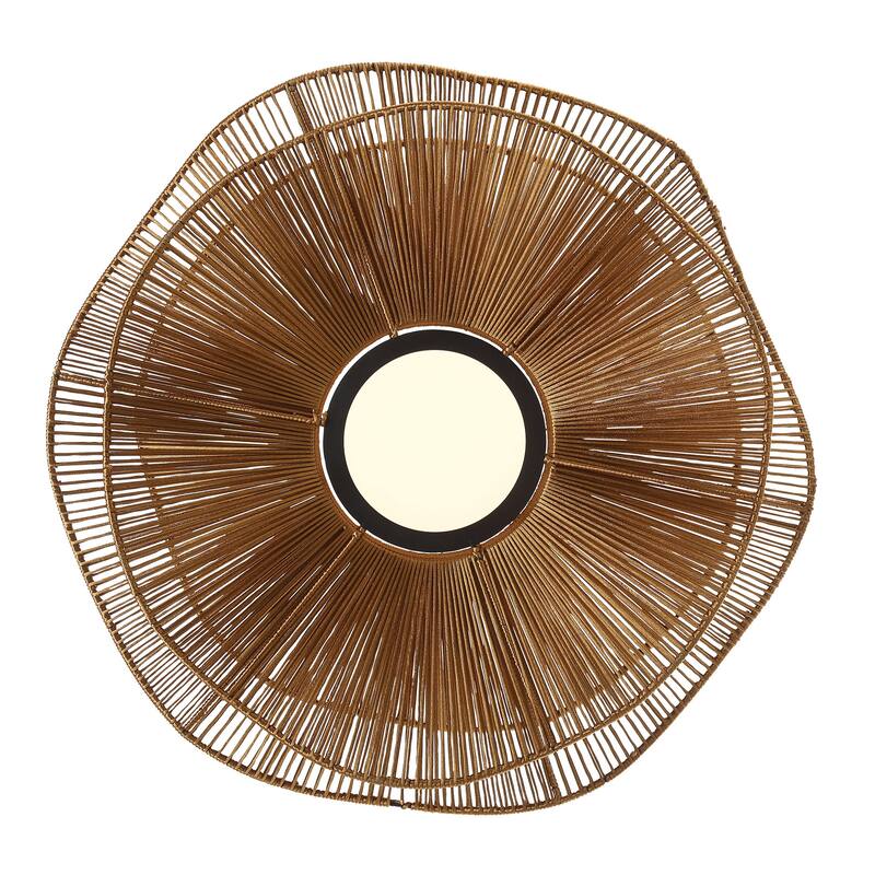 Wry Lighting Whisper Integrated LED Pendant in Latte Rope - Bronze