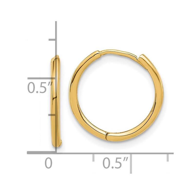Curata 14k Yellow Gold Polished Hinged Hoop Earrings - 15.7x16mm