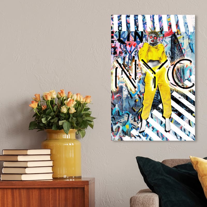 Wynwood Studio 'Liberty of the North' Fashion and Glam Wall Art Canvas Print Outfits - Yellow, Black
