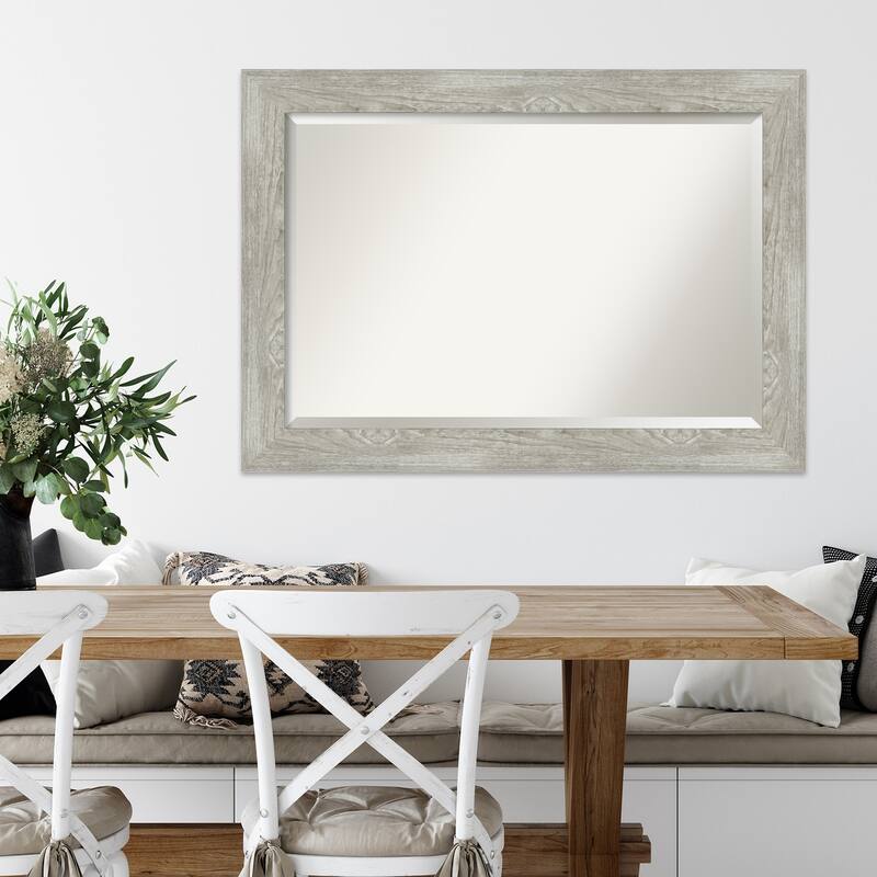 Beveled Wall Mirror - Dove Greywash Frame - Dove Greywash