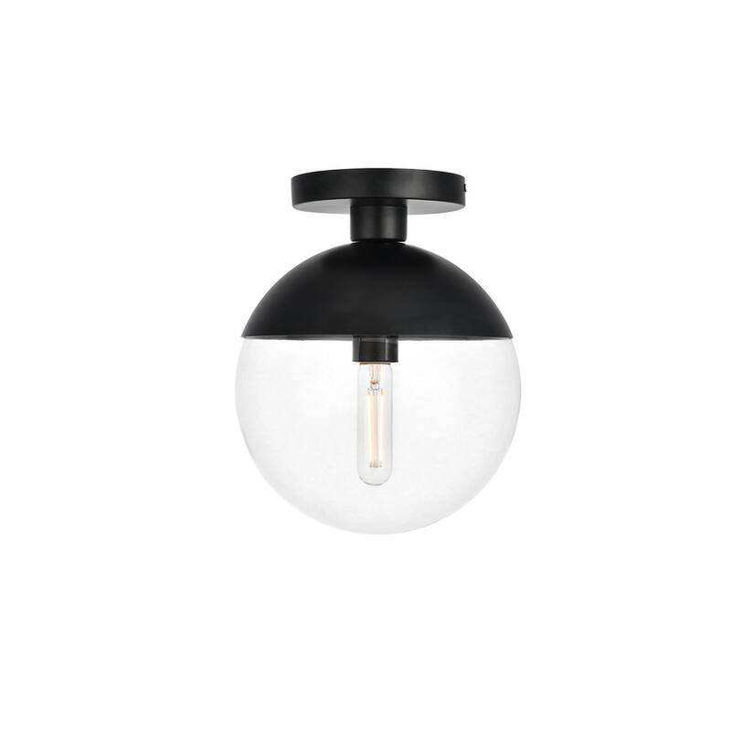 1-light 10-inch Glass Orb Flush Mount Light Fixture