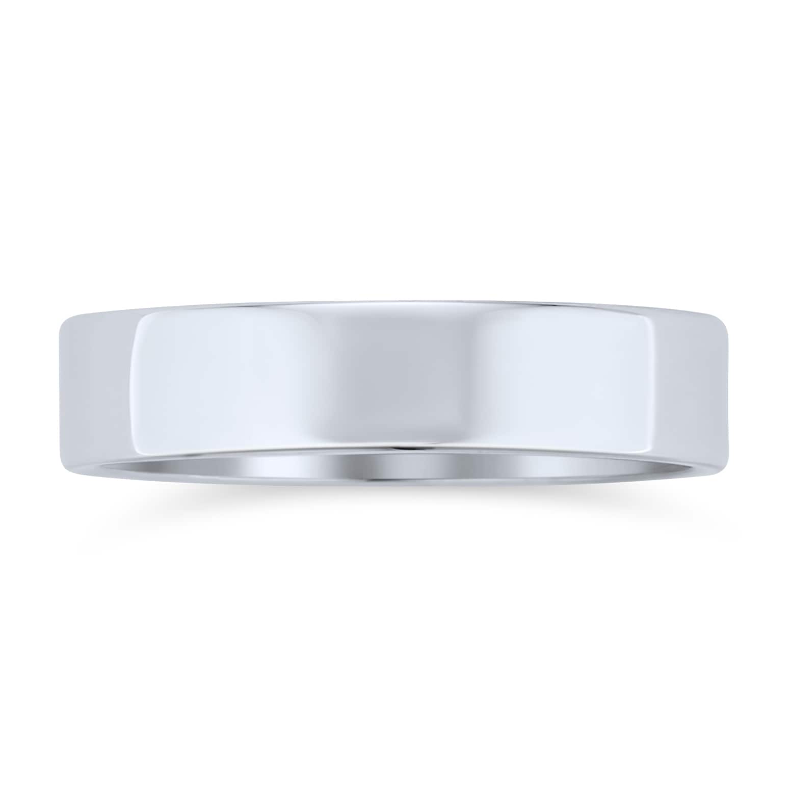 Plain Simple 925 Sterling Silver Flat Couples Wedding Band Ring Plain Simple 925 Sterling Silver Flat Couples Wedding Band Ring