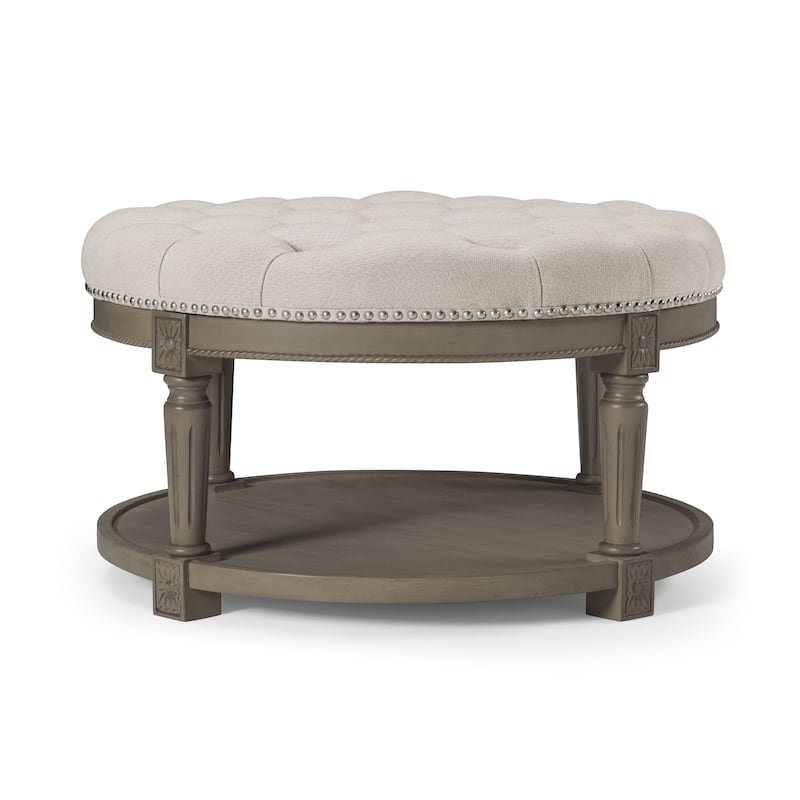 Maven Lane Mesa Round Upholstered Coffee Table