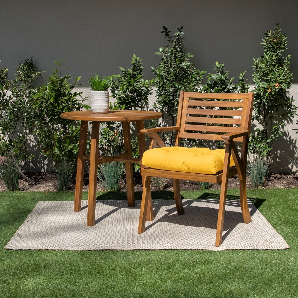 Sorra Home Sunbrella Tufted Chair Cushion Round U-Shaped Back 19 x 19 x 3"