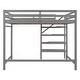 preview thumbnail 9 of 7, Full Size Loft Bed with Built-in Storage Staircase, Side Clothes Hangers and Safety Rail