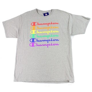 Shop Champion Mens T Shirt Rainbow Gray Size 2xl Graphic Tee Logo Printed Overstock 31873308