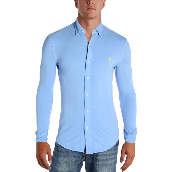 ralph lauren featherweight mesh shirt blue