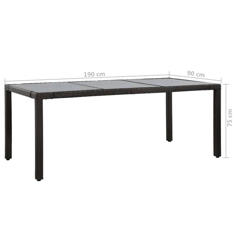 vidaXL 9 Piece Patio Dining Set Poly Rattan Black