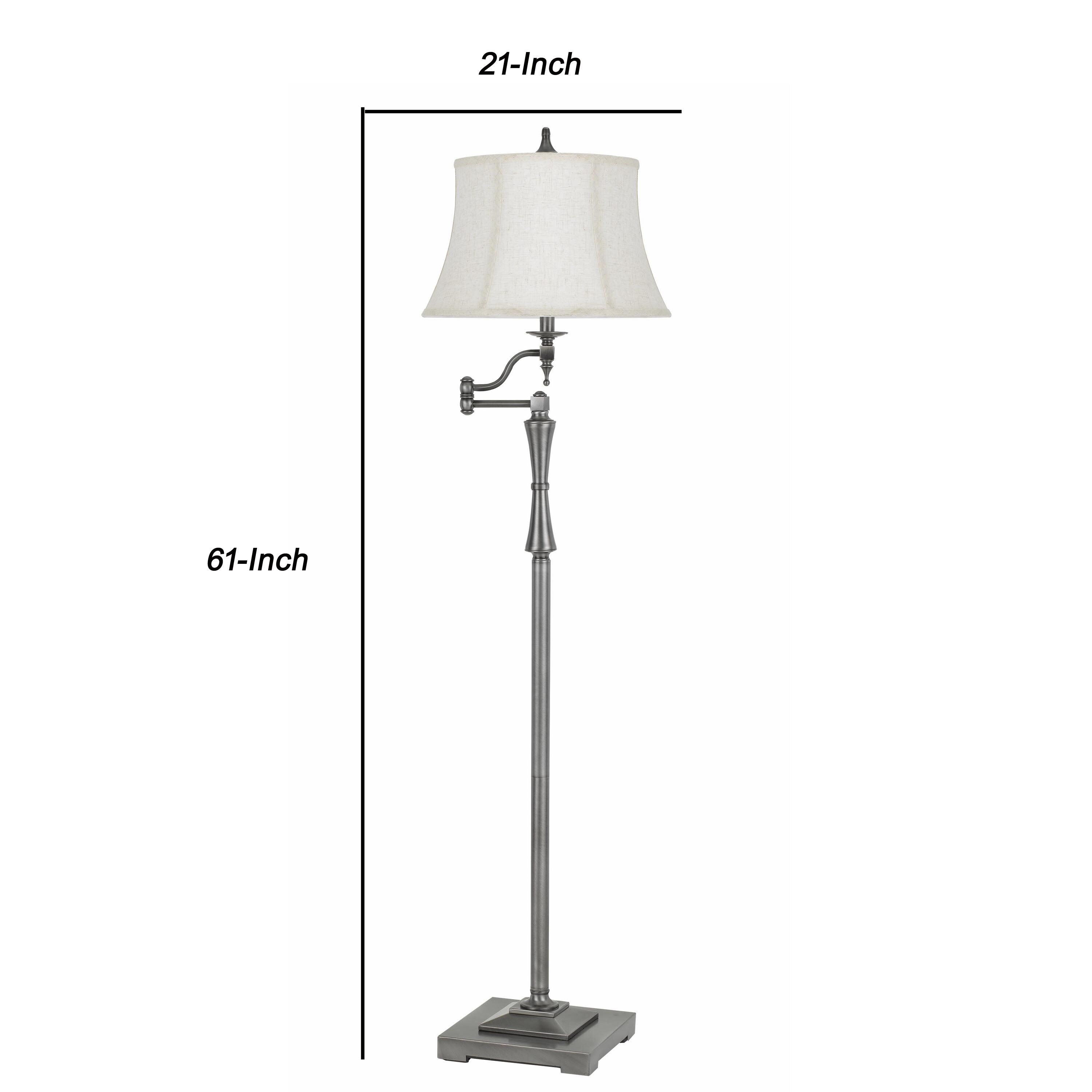 silver standing lamp