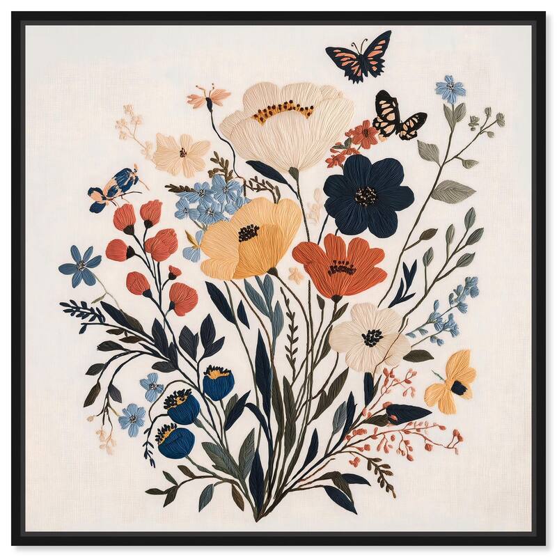 Garden of Threads I Canvas by Art Remedy - Black - 40" x 40"
