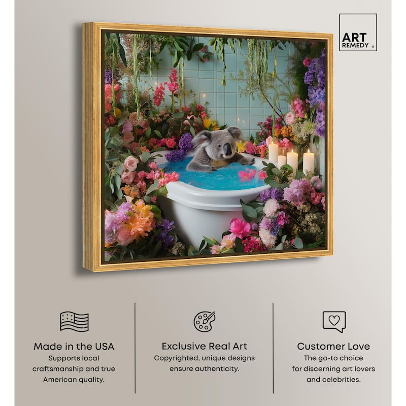 Koala Bath Canvas by Art Remedy