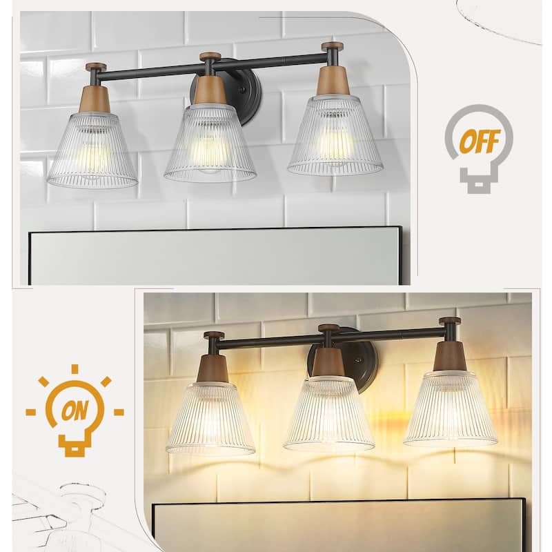 3-Light 22" Farmhouse Bathroom Vanity Light