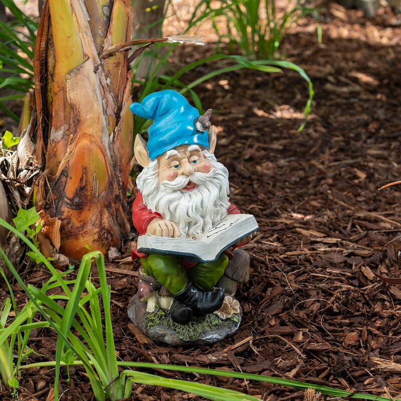 Gnome Folding Hands Looking Up Garden Statue