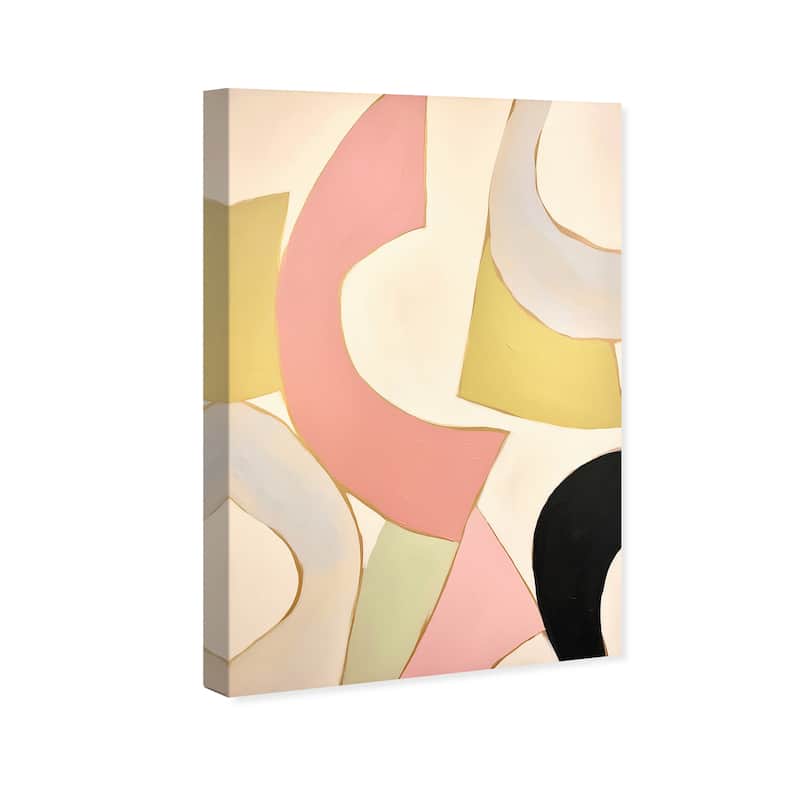 Wynwood Studio Canvas Abstract Shapes are moving around Pink and Modern & Contemporary Wall Art Canvas Print