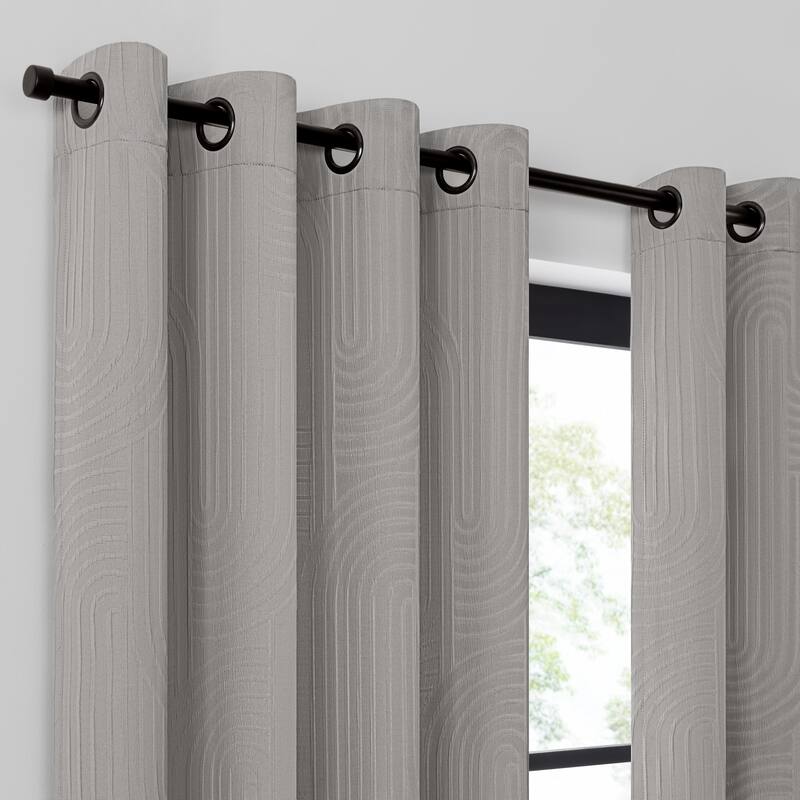 Umbra Ulysses Wave Geometric Light Filtering Grommet Curtain Panel