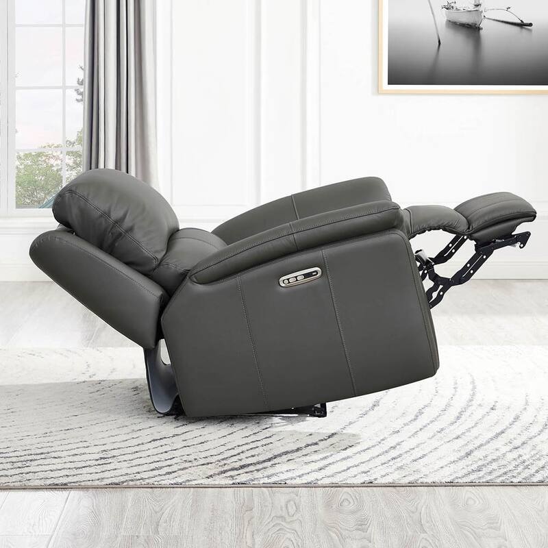 Hydeline Erindale Zero Gravity Power Recline and Headrest Top Grain Leather Sofa
