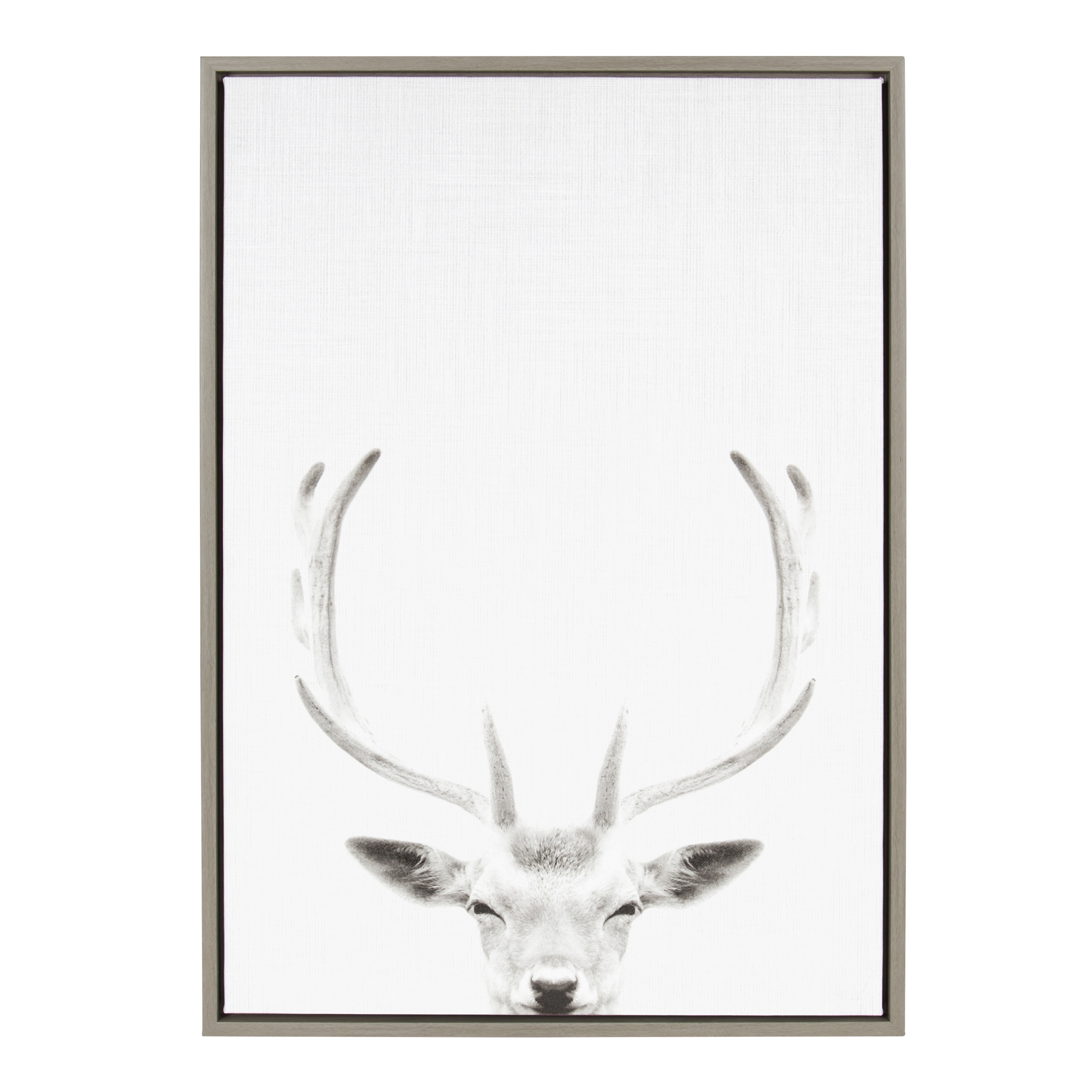 Sylvie Female Deer Framed Canvas Wall Art, Gray 23 x 33 N/A eBay
