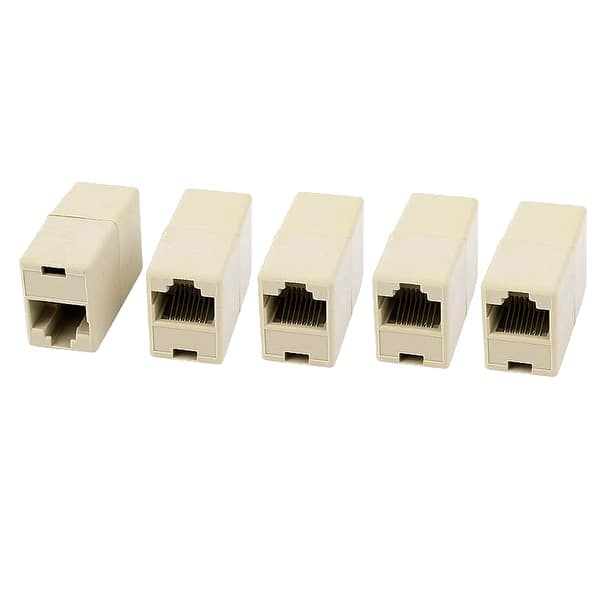 5Pcs Cat5 RJ45 8P8C Lan Network Cable Extender Joiner Adapter