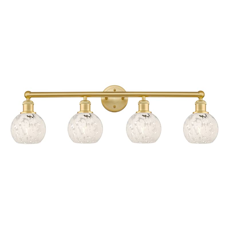 Innovations Lighting 616-4W 10 33 White Mouchette Vanity White - Satin Gold