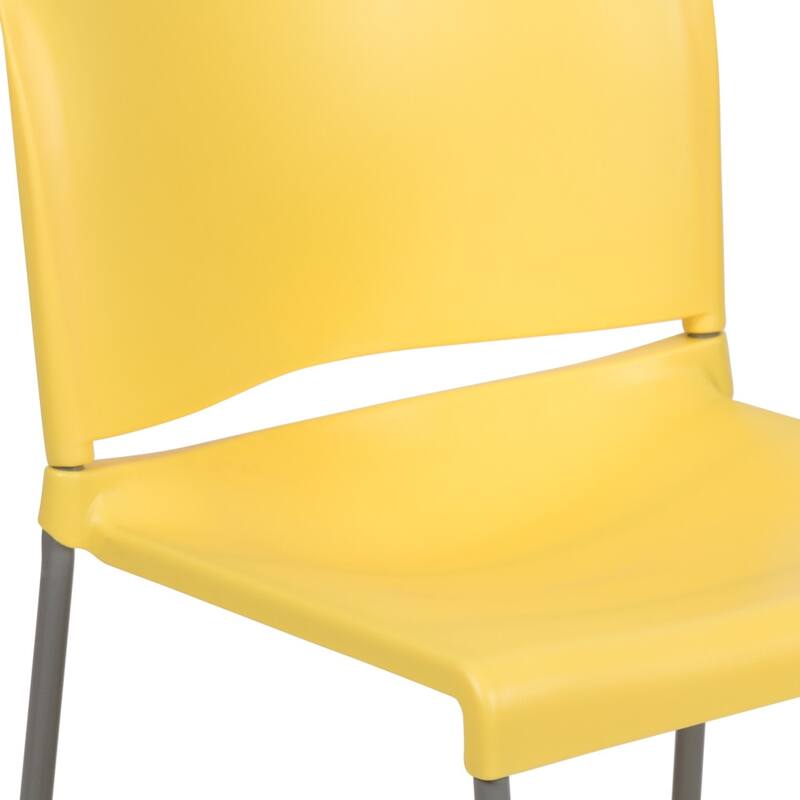 880 lb. Capacity Full Back Contoured Stack Chair with Powder Coated Sled Base