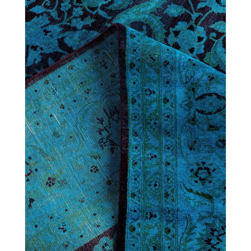 Fine Vibrance One-of-a-Kind Hand-Knotted Area Rug - Blue, 9' 1" x 12' 3" - 9' 1" x 12' 3"