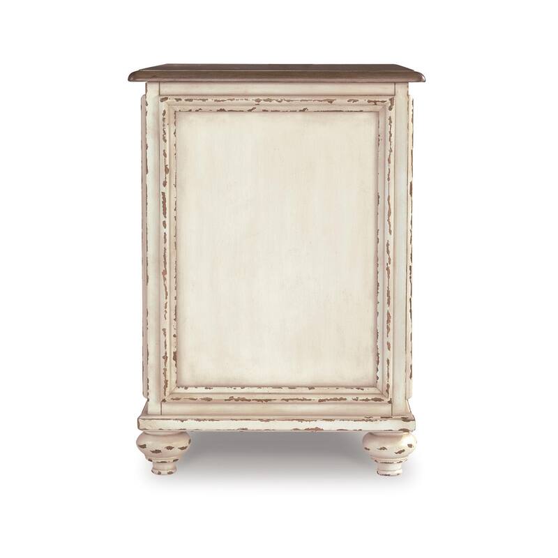 Signature Design by Ashley Nettle Bank White and Brown Wooden Chairside End Table