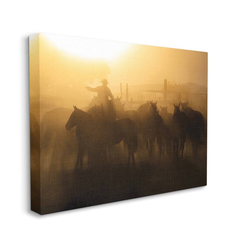 Stupell Western Cowboy at Dusk Canvas Wall Art Design by PBurchettePhoto