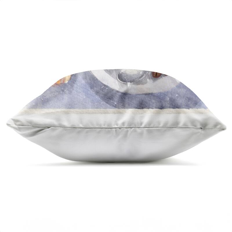 Stupell Morning Coffee & Croissant Printed Outdoor Throw Pillow Design by Juliet Rose Philips