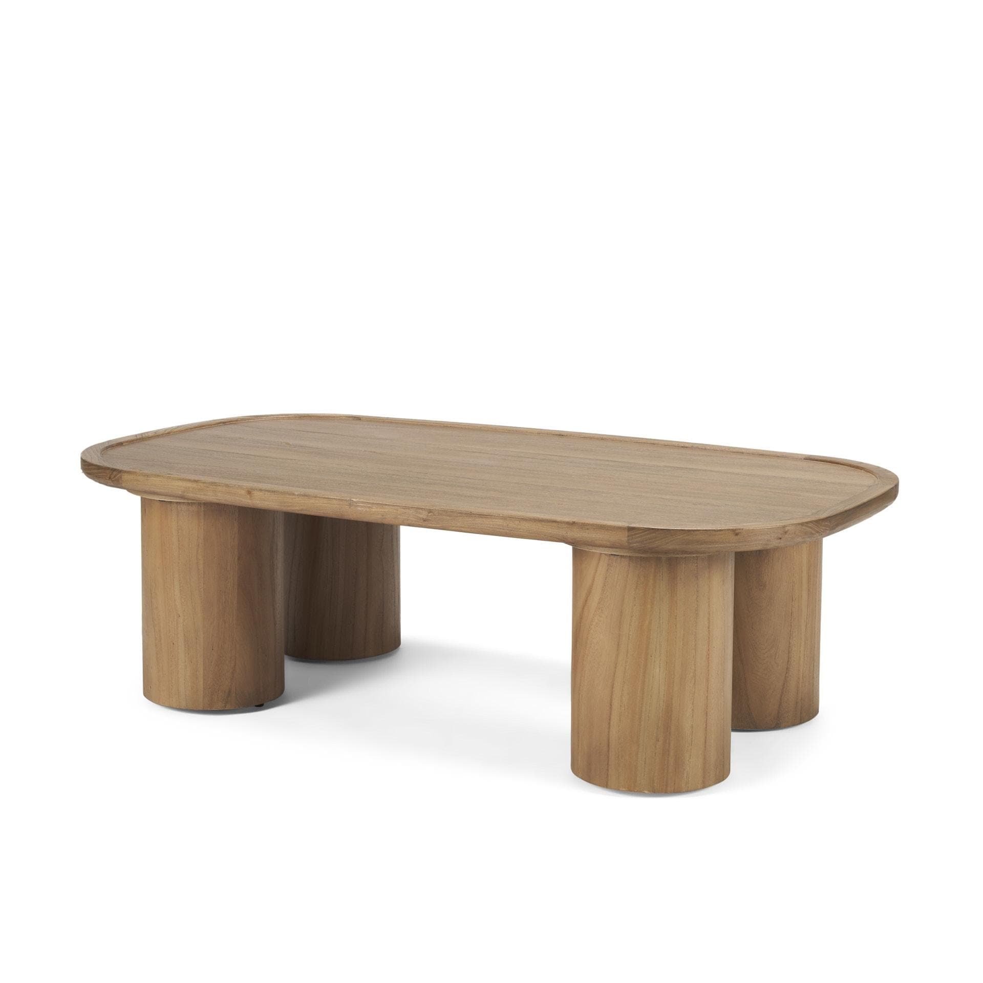 Mercana Tavi Rectangular Natural Brown w/ Column Legs Coffee Table - 55.0L x 31.5W x 16.5H