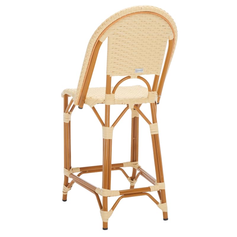 SAFAVIEH Leonica Outdoor Bistro 25-inch Seat Height Counter Stool (Fully Assembled) - 20"W x 21"D x 43"H