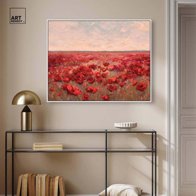 Sea of Red Poppies I Canvas by Art Remedy