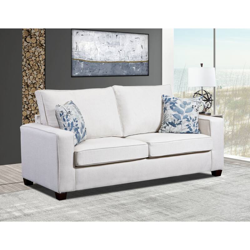 American Furniture Classics Model 3225-11 Relay Mist Sofa Sleeper with Two Throw Pillows