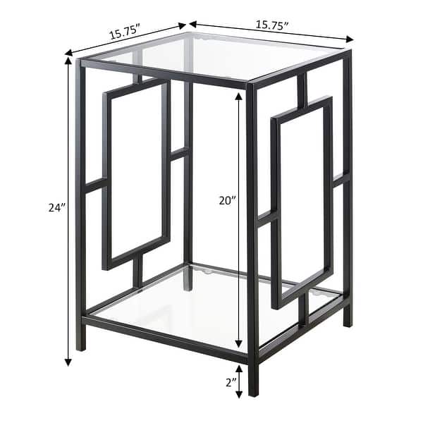 dimension image slide 0 of 2, Convenience Concepts Town Square Chrome End Table with Shelf