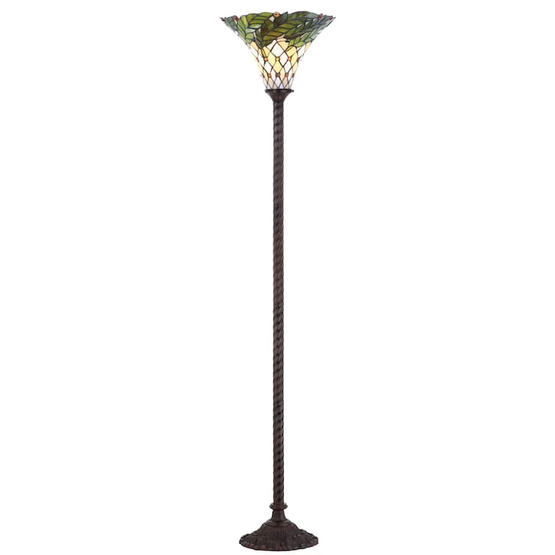Moore Tiffany-Style 71" Torchiere LED Floor Lamp, Bronze by JONATHAN Y