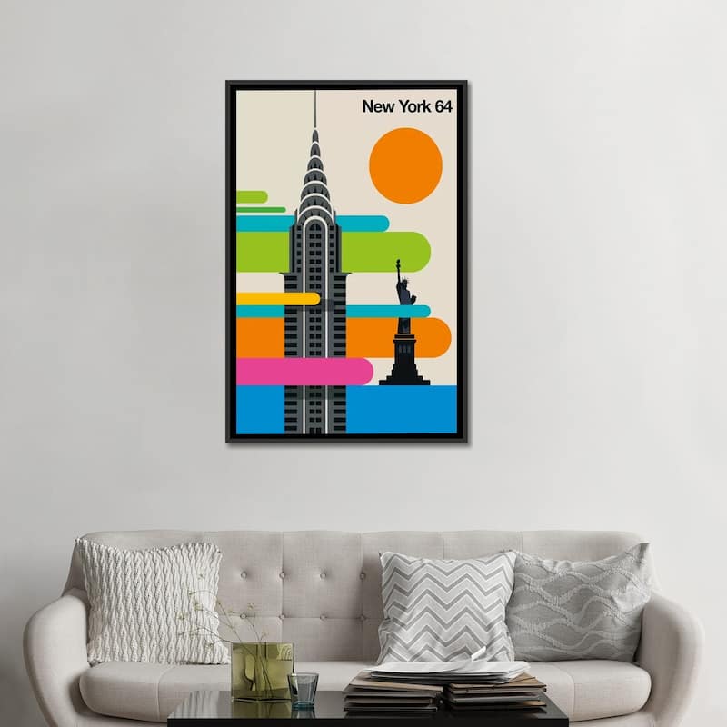 iCanvas "New York 64" by Bo Lundberg Framed Canvas Print