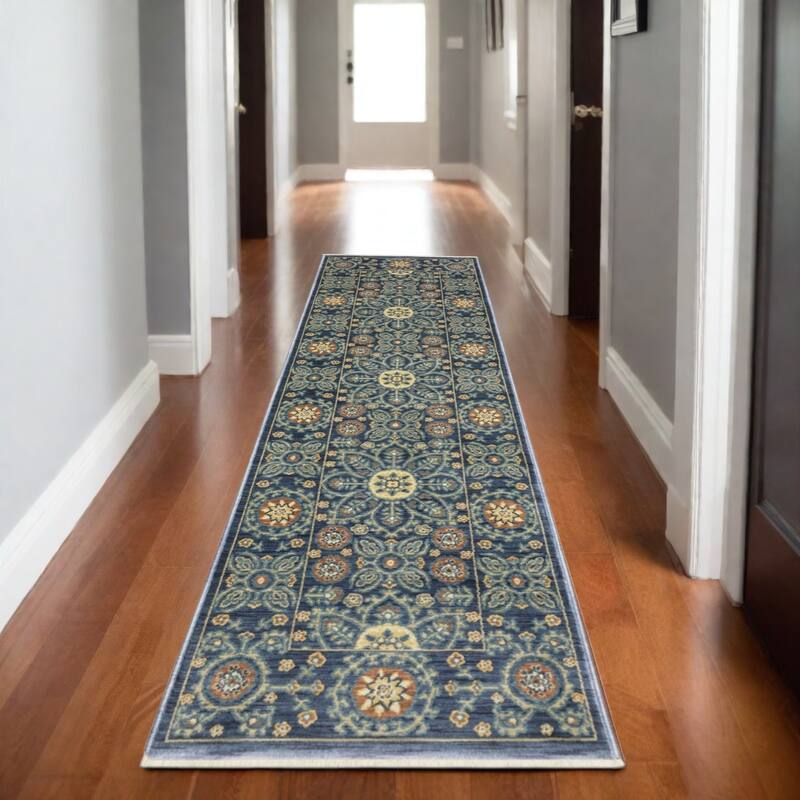HomeRootsMedallion Traditional Runner Area Rug - 92.52' X '26.77' X '0.32